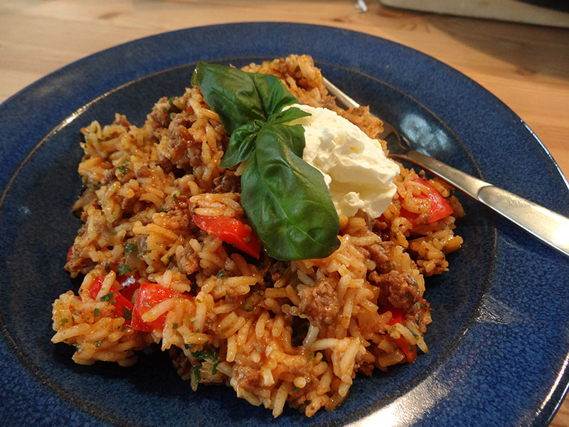Reispfanne mit Hackfleisch und Paprika – Uta kocht